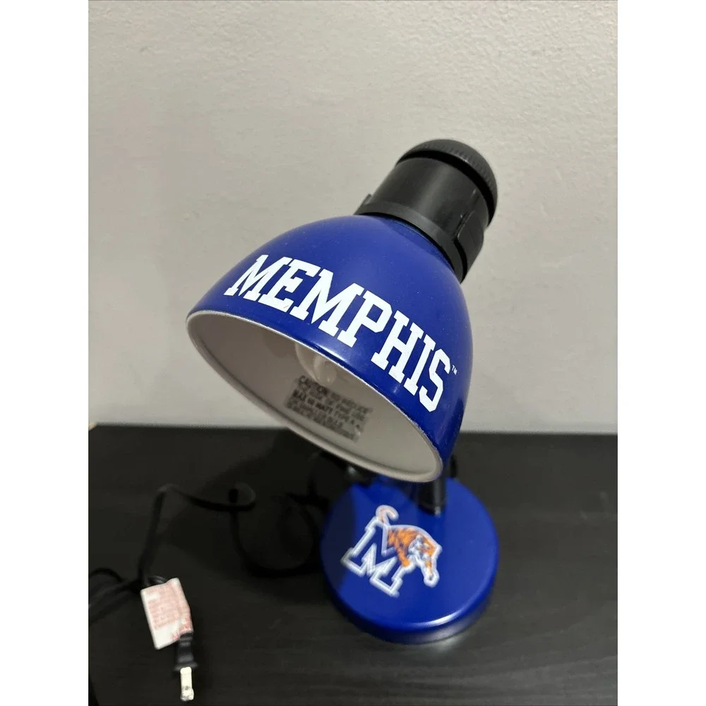 Vintage University Of Memphis Tigers Football Blue Adjustable Desk Table Lamp